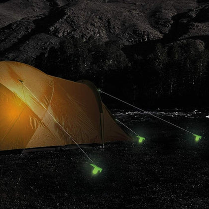 PIQUETAS Y ACCESORIOS CAMPING FLUORESCENTES.