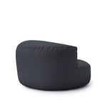 Lumaland Sofá Puff Redondo Grande 320l con Respaldo & Relleno Incluido - Sillón Relax Impermeable para Exterior - Mueble Ideal para Salón, Jardin y Terraza - 90 x 50 cm/Gris Acero