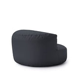 Lumaland Sofá Puff Redondo Grande 320l con Respaldo & Relleno Incluido - Sillón Relax Impermeable para Exterior - Mueble Ideal para Salón, Jardin y Terraza - 90 x 50 cm/Gris Acero