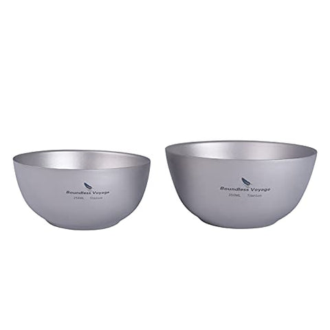 Tazón de titanio para acampar al aire libre, senderismo 250ml 350ml