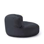 Lumaland Sofá Puff Redondo Grande 320l con Respaldo & Relleno Incluido - Sillón Relax Impermeable para Exterior - Mueble Ideal para Salón, Jardin y Terraza - 90 x 50 cm/Gris Acero