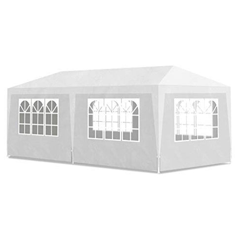 Cikonielf Carpa de Fiesta Plegable 3 x 6M, Pabellón Impermeable Tienda de Campaña con Ventanas Puerta Blanco