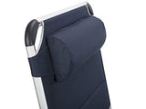 Juego de 2 tumbonas acolchadas plegables en azul marino con almohada extraíble.