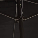 Outsunny Sombrilla Doble Parasol Grande 4.6x2.7m Sombrilla Jardín Patio con Manivela Manual Resistente al Agua y Protección Solar UV para Terraza Playa Piscina Negro