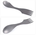Boundless Voyage Titanio 3 en 1 Cuchara Tenedor Cuchillo Spork Cubiertos Cubiertos Cubiertos 1.2 mm Espesar Utensilios de Titanio Profesionales