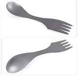 Boundless Voyage Titanio 3 en 1 Cuchara Tenedor Cuchillo Spork Cubiertos Cubiertos Cubiertos 1.2 mm Espesar Utensilios de Titanio Profesionales