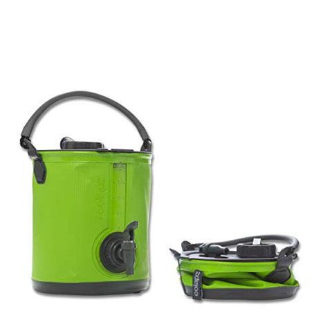 Colapz 2-en-1 – Réservoir d’Eau Pliable pour Le Camping – Seau pour Camping-Car – Distributeur d’Eau avec Robinet - Bleu (Vert)