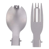 Set tenedor y cuchara plegable Spork Titanio senderismo y camping