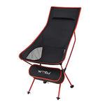 WOLTU Silla de Camping Silla Plegable Ultraligera y Portátil con Bolsa de Transporte, Silla para Acampar Fácil Transporte, para Playa,Pesca y Acampada Soporta hasta 140 KG Rojo + Negro CPS8133rt