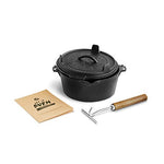 BURNHARD Olla de Hierro Fundido 3,8 L Dutch Oven, Horno holandés