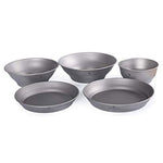 Cuenco y Plato de Titanio para Acampar al Aire Libre Utensilios de Cocina con Bolsa de Transporte