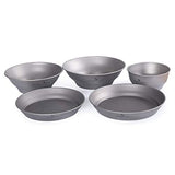Cuenco y Plato de Titanio para Acampar al Aire Libre Utensilios de Cocina con Bolsa de Transporte