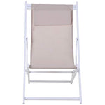 Outsunny Conjunto de 2 Tumbonas Plegables con Respaldo Regulable en 5 Posiciones y Reposacabezas Acolchado Incorporado 58x96.5x91.5 cm Blanco