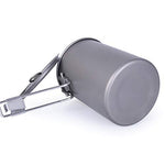 Boundless Voyage Ultraligero Portátil Titanio al Aire Libre 900 ml con Tapa Asa Plegable Acampar Agua Arroz Comida Taza Taza Taza