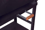 Tarrington House Barbacoa portátil de carbón Gouette con forma rectangular y doble parrilla, acero / FSC madera de pino, altura regulable, con ruedas, negro
