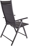 BRUBAKER Silla de Jardín Riva - Respaldo Alto Plegable - Respaldo Regulable en 7 Posiciones - Sillas Plegables - Resistentes a la Intemperie - Antracita