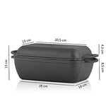 BBQ-Toro Molde para Pan | 2 en 1 - Olla + Sartén Rectangular de Hierro Fundido para Horno | 4,5 litros
