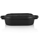 BBQ-Toro Olla de Hierro Fundido con Tapa y Asas | 1 litro | 29 x 12,5 x 5,5 cm | Curada