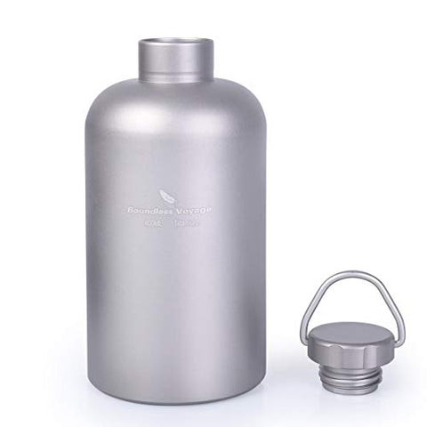 Boundless Voyage Botella de Titanio con Tapa de Titanio Acampar al Aire Libre Senderismo Deportes Picnic Drinkware 400ml