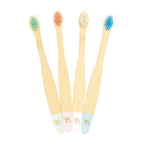 Wild & Stone | Cepillo de dientes de bambú orgánico para bebés | Cuatro colores | Cerdas de fibra | Mango 100% biodegradable | Cepillos de dientes veganos ecológicos para bebés