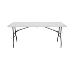 Orion91 Mesa Catering Plegable Portátil Rectangular 180 cm Mesa Multiusos: Camping, Eventos en Espacios Exteriores o Interiores | Mesa Resina y Patas Acero | 4-6 Personas y Carga de 150kg