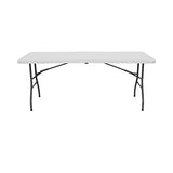 Orion91 Mesa Catering Plegable Portátil Rectangular 180 cm Mesa Multiusos: Camping, Eventos en Espacios Exteriores o Interiores | Mesa Resina y Patas Acero | 4-6 Personas y Carga de 150kg