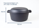Hanseküche Olla de hierro fundido ya quemada con diámetro de 26 cm