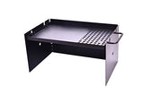 Oztrail - Parrilla portátil con paraviento OCF-FPCW-D Flat Plate Cooker with Windshield 57x37x30cm para Fuego, Acampada, Barbacoa. Mitad Plancha Mitad Grill.
