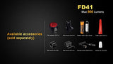 FENIX FD41 Linternas, Unisex Adulto, Negro, Talla única