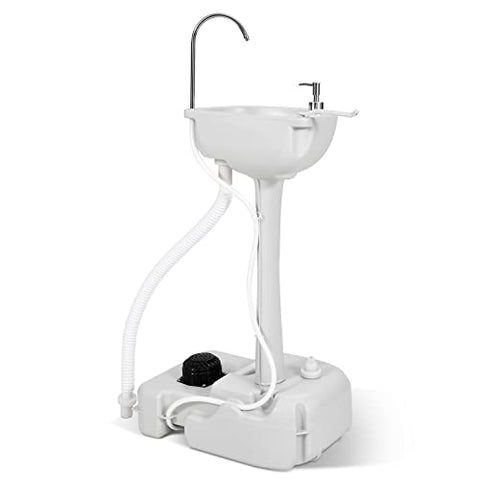 YITAHOME Estación de lavado de manos portátil para fregadero con soporte de lavabo de 17 L, ruedas enrollables, dispensador de jabón, toallero, para exteriores, viajes, jardín, lugar de trabajo