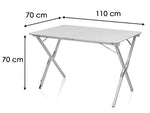 CAMPART TRAVEL Camping Set - Mesa de Camping Plegable de Aluminio, Altura Regulable, con Dos sillas Plegables, fácil y fácil de Guardar.