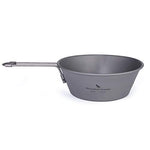 Boundless Voyage Tazón de titanio de 450 ml con mango plegable al aire libre, camping, picnic, vajilla portátil de arroces, cuenco para exteriores Ti15156B
