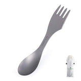 Boundless Voyage Titanio 3 en 1 Cuchara Tenedor Cuchillo Spork Cubiertos Cubiertos Cubiertos 1.2 mm Espesar Utensilios de Titanio Profesionales