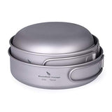 Boundless Voyage Ultraligero para Exteriores Juego de tazón de Titanio 3PCS Juego de Utensilios de Cocina Picnic Titanium Pan