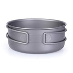 Boundless Titanium Pot Bowl con empuñadura Plegable Juego de vajilla de Cocina de Picnic para Acampar al Aire Libre