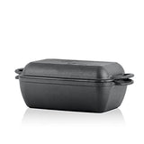 BBQ-Toro Molde para Pan | 2 en 1 - Olla + Sartén Rectangular de Hierro Fundido para Horno | 4,5 litros