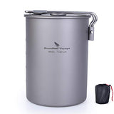 Boundless Voyage Ultraligero Portátil Titanio al Aire Libre 900 ml con Tapa Asa Plegable Acampar Agua Arroz Comida Taza Taza Taza