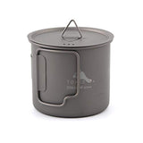 TOAKS Taza/Olla Portátil Ultraligera de Titanio para Acampar (375ml con Tapa[CUP-375-C])
