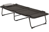 Outwell Pardelas M Camping Lounger 3 Pata(s) Negro - Silla de Camping (Negro, Poliéster, Acero, 6,6 kg, 650 mm, 1850 mm)
