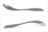 Boundless Voyage Titanio 3 en 1 Cuchara Tenedor Cuchillo Spork Cubiertos Cubiertos Cubiertos 1.2 mm Espesar Utensilios de Titanio Profesionales