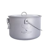Boundless Voyage Pote de Titanio al Aire Libre de 1300ml con Tapa Tapa de asa Plegable Acampar Senderismo Picnic Ultraligero Botella de Agua portátil Taza Spork (1300ml)