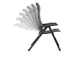 CAMPART TRAVEL Juego de camping para 2 personas, mesa plegable de 110 x 70 cm con placa de aluminio y 2 sillas plegables en color gris