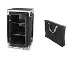Juego de 2 – Cocina de camping robusta, estable, con protección contra el viento plegable + armario de camping resistente a la intemperie plegable