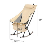 Silla Mecedora de Camping (Doble Uso), ANEWSIR sofá Mecedora Plegable, Patas Desmontables, Silla de Camping Ligera y Plegable, cargable hasta 150 kg.