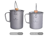 Boundless Voyage Taza de titanio Camping taza de café 900 ml olla al aire libre prensa francesa olla olla cocina multifuncional taza de viaje Ti3044D