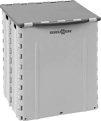 Brunner FRA430092 - Papelera de Plástico con Estructura Plegable, Gris