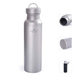 Boundless Voyage Botella deportiva de titanio de 800 ml con tapa de titanio al aire libre Ciclismo Senderismo Botella