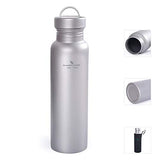 Boundless Voyage Botella deportiva de titanio de 800 ml con tapa de titanio al aire libre Ciclismo Senderismo Botella