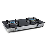 Klarstein Camping Gas, Cocina de Gas Butano Portátil, Cocina Campin para Interior y Exterior, Hornillo con Tubo para Viajes y Acampadas, Sin Batería, Acero Inoxidable, 2 Quemadores, con reductor