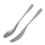 Boundless Voyage Tenedor de titanio cuchara 2 unids para acampar viaje casa con bolsa de transporte al aire libre cubiertos utensilios de cocina Ti1070T